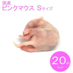 国産冷凍マウス    ピンクS     20匹　SAfarm 【冷凍エサ】