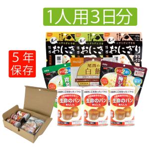非常食セット 1人用 3日分 9食 A4サイズBOX アルファ米 パン缶詰 保存食