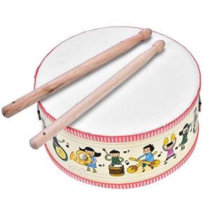 ドラムミュージカルおもちゃ ミニ木製ハンドヘルドハンドドラムミュージカルパーカッション楽器子供のおもちゃギフト