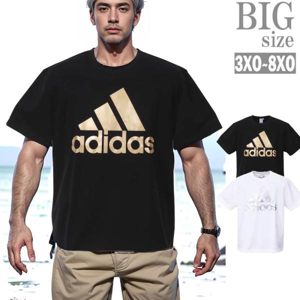 Tシャツ adidas アディダス 大きいサイズ メンズ ビッグロゴ プリント トレーニングウェア ...