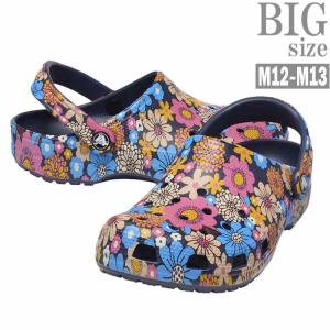 CROCS 大きいサイズ メンズ クロックス サンダル 花柄 総柄 CLASSIC RETRO FLORAL キングサイズ ビッグサイズ ビッグシルエット｜saganstyle