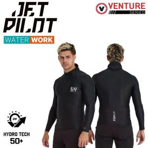 ジェットパイロット JETPILOT 2025 ラッシュガード 送料無料 ベンチャー L/S フーデッド ラッシー JA24185 ブラック L｜sagara-net-marine