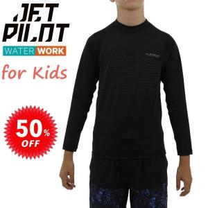 ジェットパイロット JETPILOT ラッシュガード キッズ 送料無料 プレミアム L/S ユース ラッシー S18417 10YEAR ブラック 子ども用 ジュニア｜sagara-net-marine