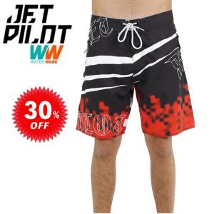 ジェットパイロット JETPILOT ボードパンツ セール 30％オフ 送料無料 インシジョン メンズ ボードショーツ ブラック/レッド 30 S19917｜sagara-net-marine