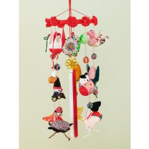 さげもん美草 柳川まりつるし飾り鶴熨斗 うさぎと亀 飾り台付 : 柳川