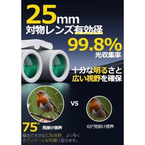 双眼鏡 20倍 高倍率 広角75度見掛け視界 ...の詳細画像4