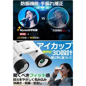 双眼鏡 20倍 高倍率 広角75度見掛け視界 ...の詳細画像5