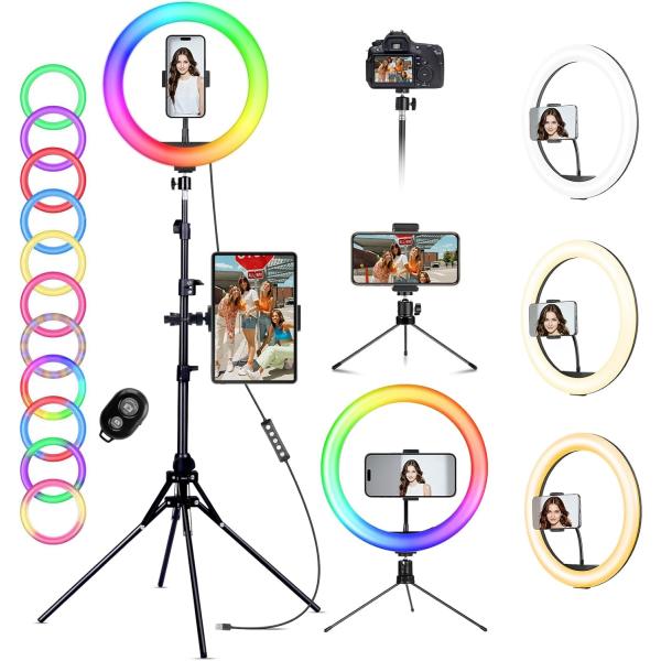 LEDリングライト 撮影用ライト 女優ライト 調光10インチ zoom ライト youtube we...