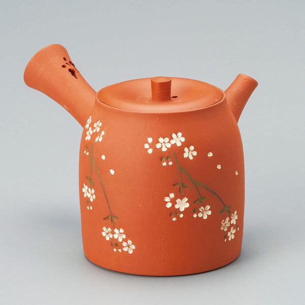 常滑焼 都築青峰作 切立桜印花 急須 ささめ 270cc  Y10| おしゃれ 陶製茶こし 日本製 ...