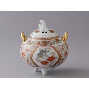 香炉 お香 香木 陶器 磁器 有田焼 青磁牡丹彫 香炉（木箱入） （saiky