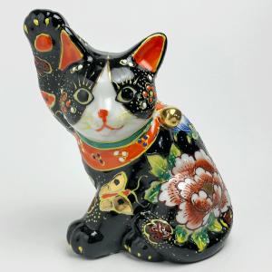 九谷焼 7号お祈り猫 黄盛｜ 置物 縁起物 招き猫 人気 ギフト 贈り物