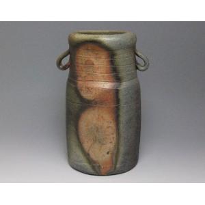 備前焼 筒花入（桟切)| おしゃれ 日本製 工芸品 山口県 陶器 花器 花瓶