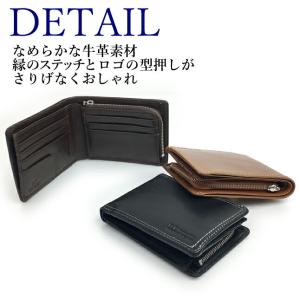 二つ折り財布 メンズ 本革 ブランド 61r6...の詳細画像1