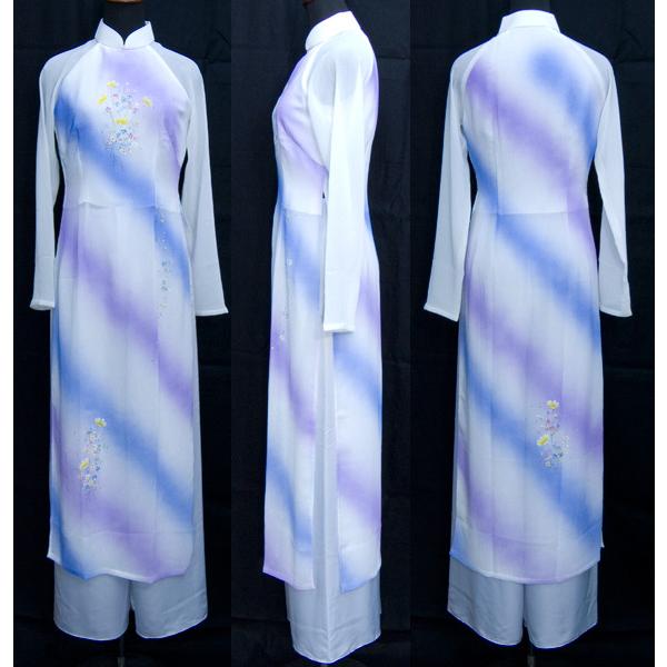 楊柳!!　グラデーションにハンドペイントのアオザイ！!　SIZE  S
