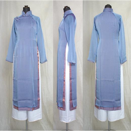 さりげなく輝く玉虫の二枚仕立てアオザイ!!　SIZE S