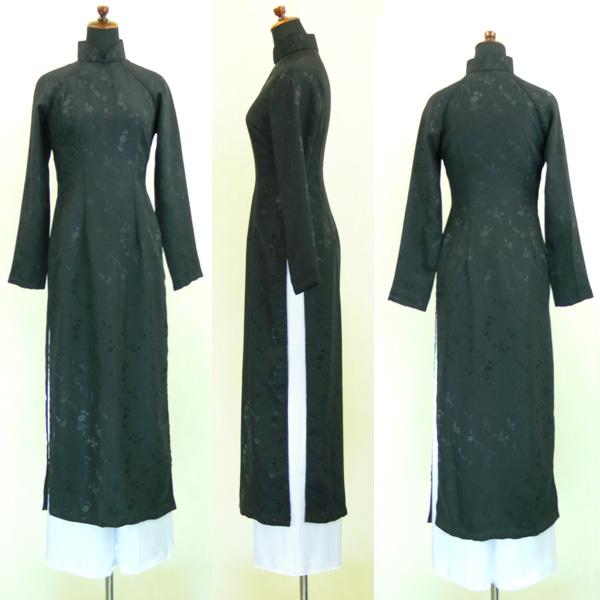 お手入れ簡単!!　華やぎブラックアオザイ!!　SIZE S
