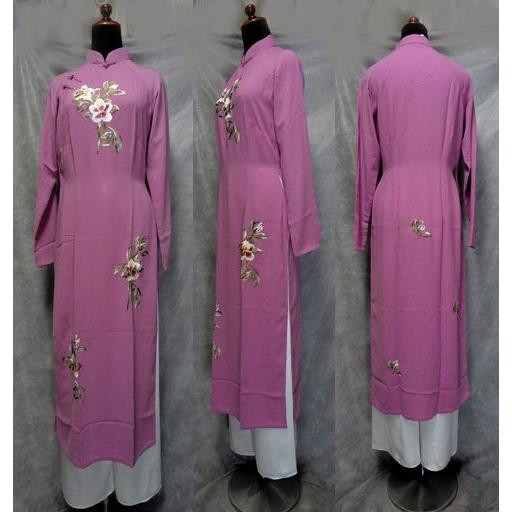繊細なな手刺繍アオザイ!!　SIZE　L