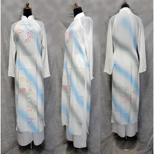 楊柳!!　グラデーションにハンドペイントのアオザイ！!　SIZE Ｌ