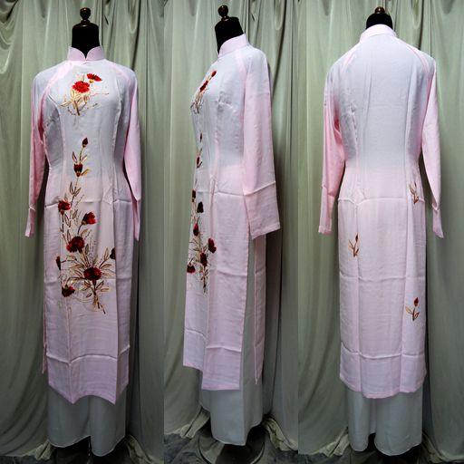 細やかなグラデーション手刺繍のアオザイ!!　SIZE M