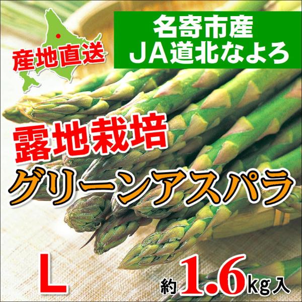 C-4 名寄市産：JA道北なよろ 露地栽培グリーンアスパラ Lサイズ・約1.6kg入・1箱 北海道産...