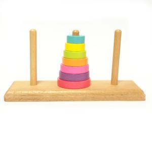ハノイの塔 7段 木製パズル玩具 Tower of Hanoi｜saijodonya