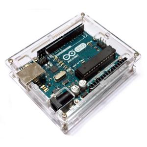 Arduino UNO R3 透明 アクリル ケース 薄型 コンパクト　日本語説明書付き｜saijodonya