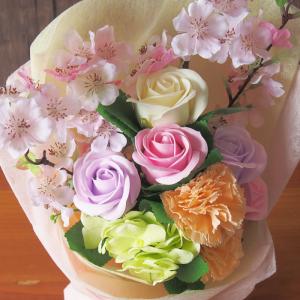 母の日 ギフト ソープフラワー 桜 花束 ブー...の詳細画像2