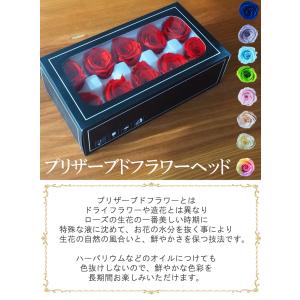 プリザーブドフラワーヘッド ローズ 8輪 4-...の詳細画像1