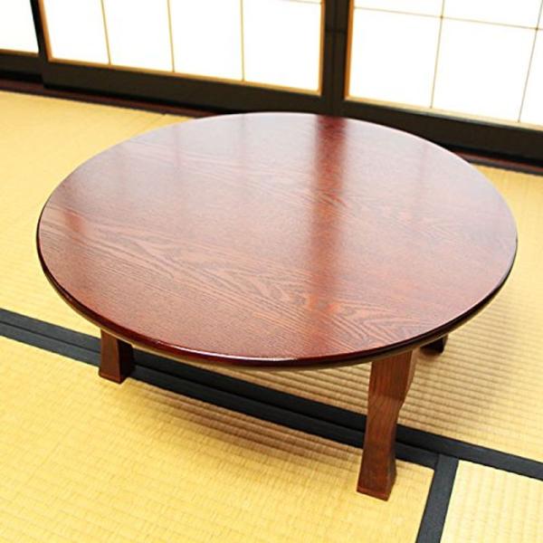 卓袱台 50cm 折りたたみ 木製 漆器 漆塗り ちゃぶ台 丸テーブル 座卓 折り畳み