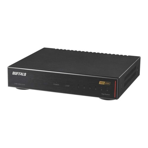 バッファロー BUFFALO 10GbE/2.5GbE対応 金属筐体 AC電源 6ポート ブラック ...