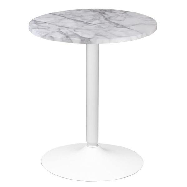 カフェテーブル 丸 φ600×H710 大理石調 白脚 テーブル （ホワイトマーブル) テーブル 幅...