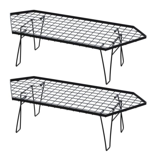FIELDOOR メッシュラック キャンプ アウトドア 折りたたみ 六角形型 2個セット 複数並べて...