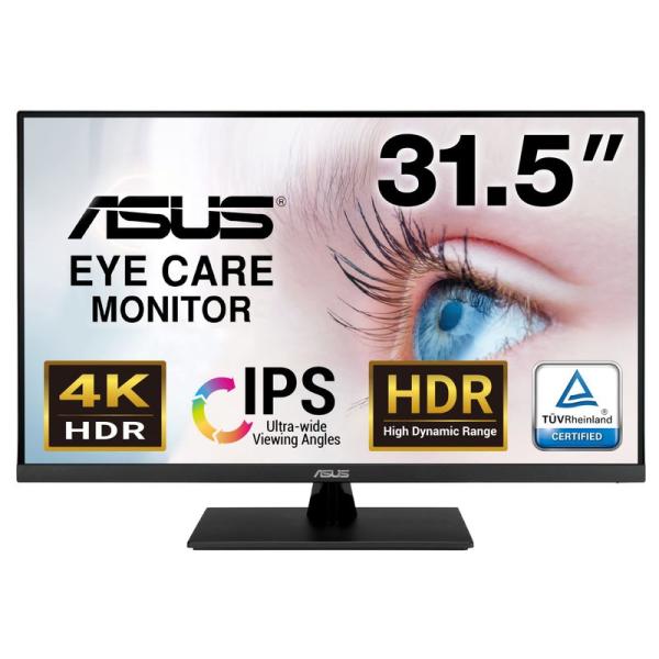 ディスプレイ 31.5インチ パソコンモニター PCモニター ASUS 4K モニター Eye Ca...