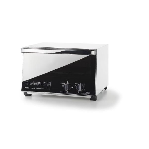 オーブントースター ホワイト キッチン家電 ツインバード トースター 4枚焼きミラーガラス TS-4...