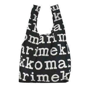 マリメッコ marimekko エコバッグ MARILOGO マリロゴ SMART BAG 048854 910 ブラック ホワイト｜sail-brand