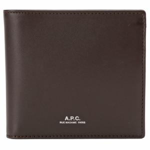 アーペーセー A.P.C. 財布 二つ折り財布 メンズ ニューポルトフォイユ ダークブラウン｜sail-brand