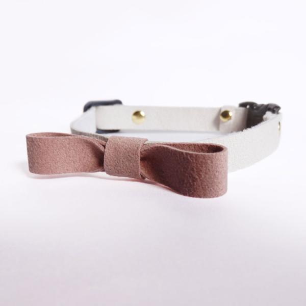 Saint Mike(せいんとみけ) 猫用 国産リボン首輪 セーフティ付き (ダスティピンク)