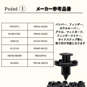 自動車 クリップ 100個 バンパークリップ ...の詳細画像2