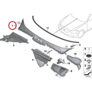 BMW カウルトップカバー 純正 新品 1シリーズ F20 F21 2シリーズ F22 F87 M4 F23 51717240679 ビーエムダブリュー｜sair