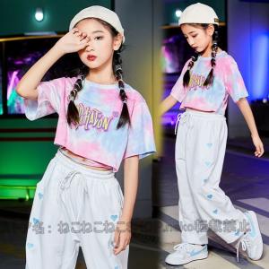 半袖 へそ出し Tシャツ トップス キッズ ダンス衣装 ガールズ ヒップホップ hiphop ジャズダンス 韓国 子供服 女の子 ステージ衣装 jaz｜saisaisai