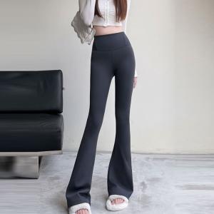 フレアパンツ 裏起毛 あったか 防寒 冬 あた...の詳細画像2