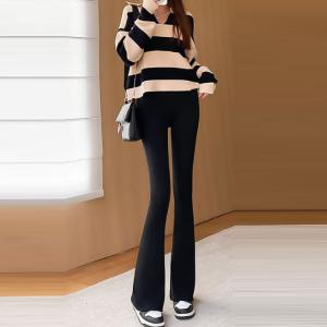 フレアパンツ 裏起毛 あったか 防寒 冬 あた...の詳細画像3