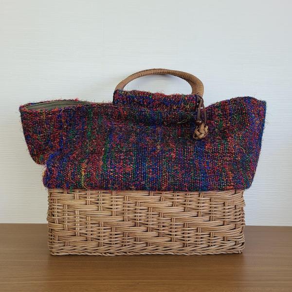 あけび 裂き織り 青森県産 バッグ かご 手提げ 日本製 和製バッグ
