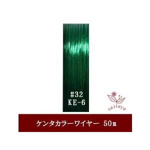 #32 KE-6 カラーワイヤー 光沢黄緑~明るい緑 0.23mm×50m ケンタカラーワイヤー｜saitayo