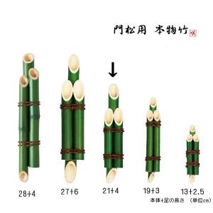 門松 竹（3本組竹 緑) 突起付 アレンジ素材 21cm+突起4cm丈｜saitayo