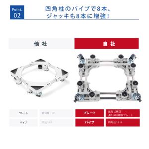 洗濯機台 置き台 洗濯機スライド台 奥行43~...の詳細画像4