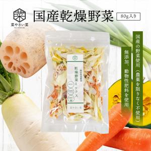 国産 乾燥野菜ミックス 無農薬 減農薬 ブドウ糖不使用 80g