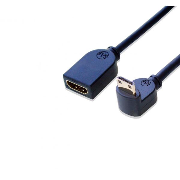 HDMI ミニHDMI L型（下向き）変換延長ケーブル 50cm
