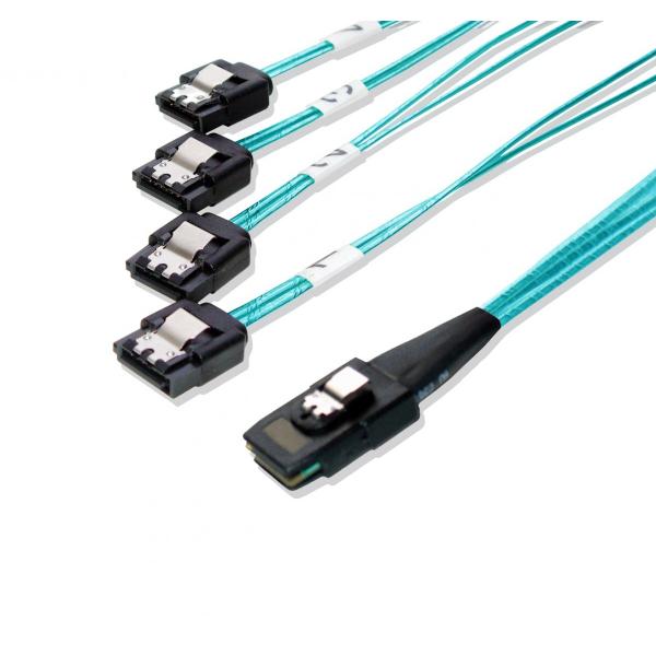 miniSAS → SATA ファンアウトケーブルラッチ付 50cm