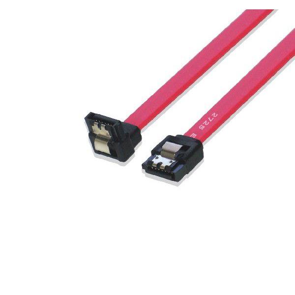 SATA III 6GB シリアルATAケーブル ラッチ付 片方L型（下向き） 50cm